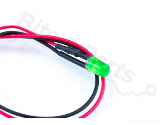 LED 5mm Groen Mat voorbedraad voor 5V-9V